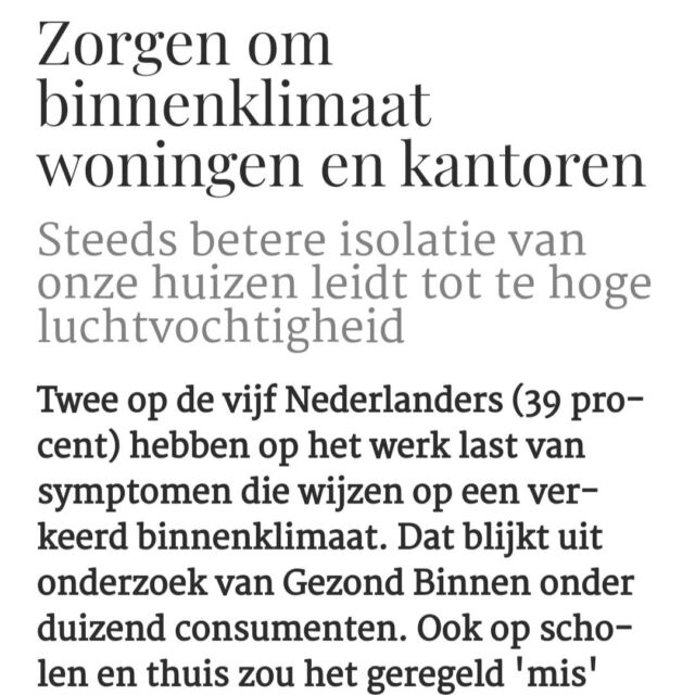 Investeer in jouw gezondheid en dat van anderen met een gezonder binnenklimaat- van meting naar maatwerk via airias.nl