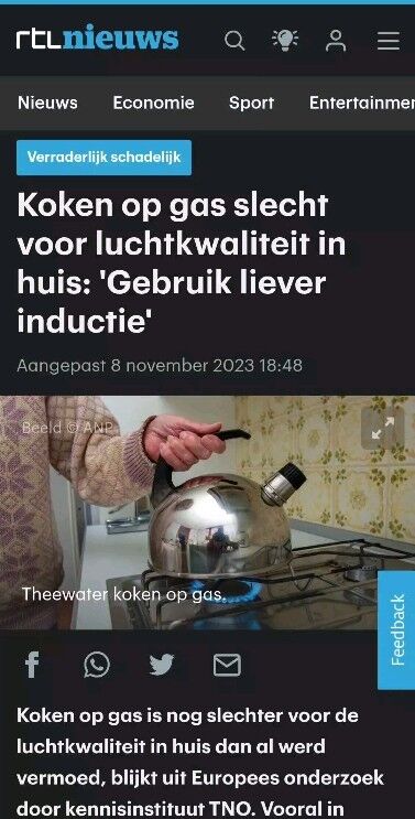 Koken op gas slecht voor de luchtkwaliteit. Denk in oplossing zoals meten, ventileren en luchtreiniger via AIRIAS.NL

#schonelucht #vtwonen #gezondwonen