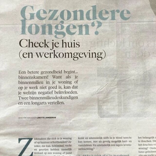 Telegraaf: gezondheidswinst door het binnenmilieu te verbeteren. Ontdek de luchtdokter via airias.nl en ontdek vanaf €35,- wat jij kant doen.

#gezonderwonen #gezondleefklimaat #gezondwerken #schonelucht #deluchtdokter