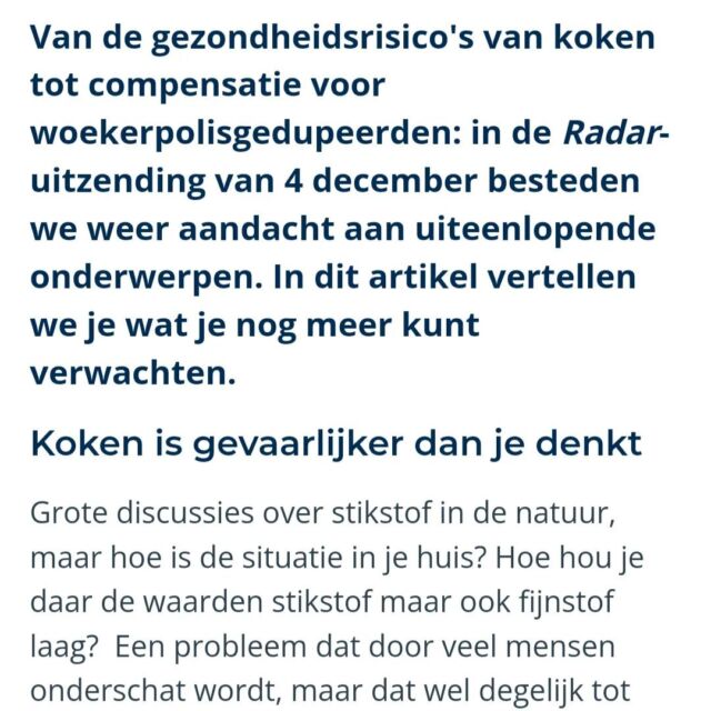 Vanavond in radar.