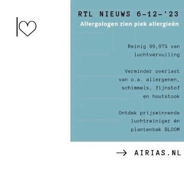 Nederlands op hoogtepunt overlast allergieën - deels door mindere ventilatie. Ontdek prijswinnaar BLOOM: Een medische luchtreiniger en plantenbak in één.  Slim, stil en inzetbaar tot wel 140m2. Exclusief via AIRIAS.nl

#allergie #lerenventileren #vtwonen #schonelucht